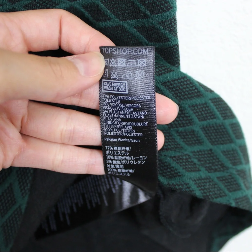 Topshop Geo Print Notch Overlay 3/4 Sleeve Mini Dress - Picture 7 of 14